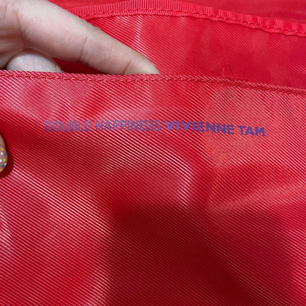 Vivienne Tam Double Happiness Red Dragon Print Nylon Crossbody Purse Bag NWT